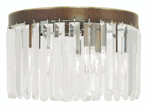 Livex 50553-64 Ashton Hand Painted Palacial Bronze Flush Mount Lighting Fixture