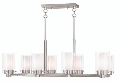 Livex 50678-91 Manhattan Modern Brushed Nickel Island Light Fixture