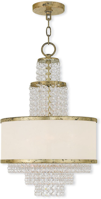 Livex 50784-28 Prescott Hand Applied Winter Gold Mini Chandelier Lamp