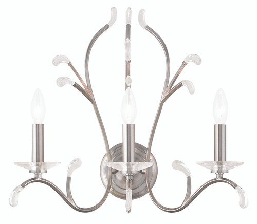 Livex 51013-91 Serafina Brushed Nickel Wall Sconce Light