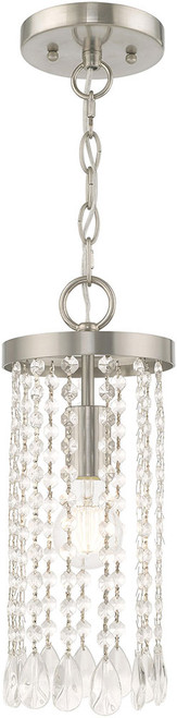 Livex 51062-91 Elizabeth Brushed Nickel Mini Hanging Light