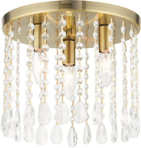 Livex 51067-01 Elizabeth Antique Brass 11" Overhead Light Fixture
