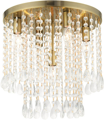 Livex 51068-01 Elizabeth Antique Brass 14" Ceiling Lighting