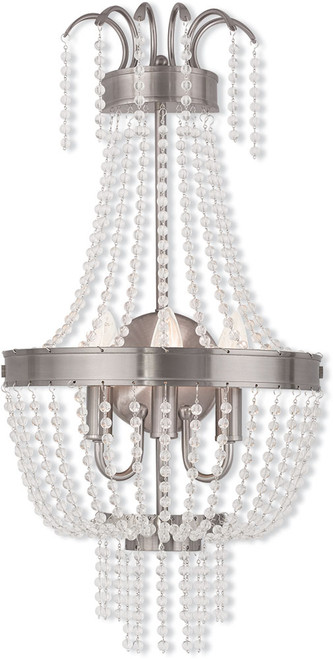Livex 51874-91 Valentina Brushed Nickel Wall Lighting Sconce