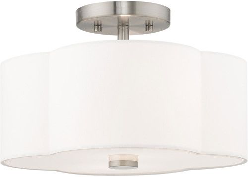 Livex 52152-91 Chelsea Brushed Nickel Flush Mount Light Fixture