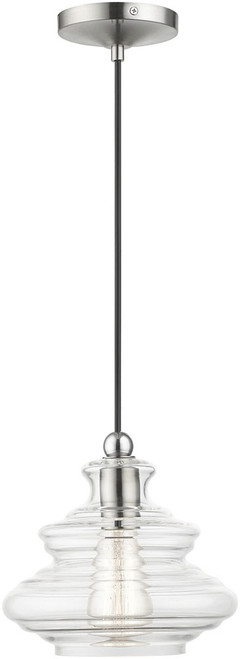Livex 52831-91 Everett Brushed Nickel with Chrome Mini Pendant Lamp