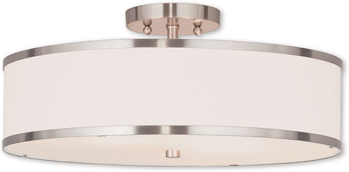 Livex 62629-91 Park Ridge Brushed Nickel Flush Mount Ceiling Light Fixture