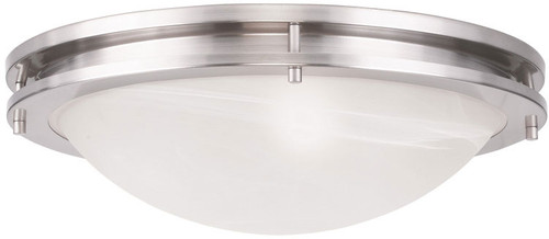 Livex 7059-91 Ariel Brushed Nickel 17" Flush Mount Lighting
