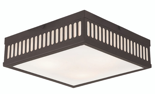 Livex 73164-07 Prentice Bronze ADA 12.5" Flush Mount Light Fixture