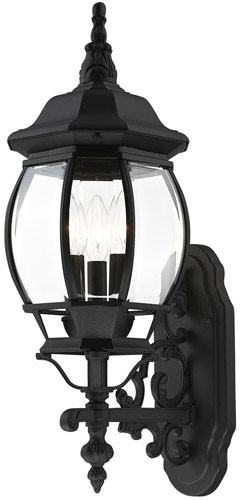 Livex 7524-14 Frontenac Traditional Textured Black Outdoor 22" Wall Sconce Light
