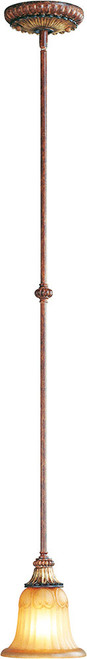 Livex 8570-63 Villa Verona Verona Bronze with Aged Gold Leaf Accents Mini Pendant Light Fixture