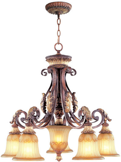 Livex 8575-63 Villa Verona Verona Bronze with Aged Gold Leaf Accents Lighting Chandelier