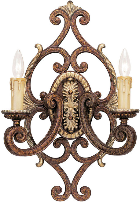 Livex 8862-64 Seville Traditional Palacial Bronze with Gilded Accents Wall Sconce Light