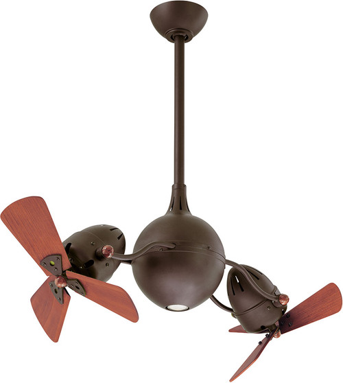 Matthews AQ-TB-WD Acqua Contemporary Textured Bronze Halogen Interior/Exterior 38" Dual Rotational Ceiling Fan