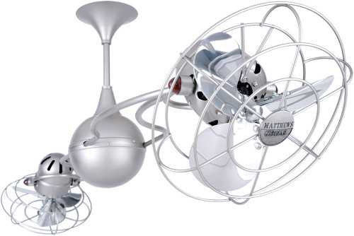 Matthews IV-BN-MTL Italo Ventania Contemporary Brushed Nickel Interior/Exterior 53" Rotational Home Ceiling Fan with Metal Blades