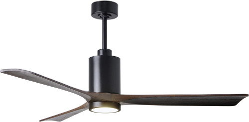 Matthews PA3-BK-WA-60 Patricia Contemporary Matte Black LED Walnut Blade 60" Home Ceiling Fan