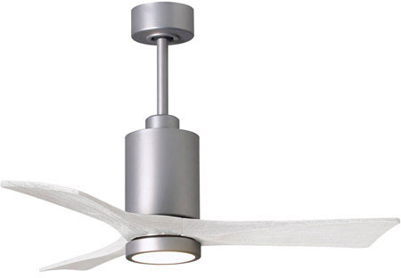 Matthews PA3-BN-MWH-42 Patricia Modern Brushed Nickel LED 42" Ceiling Fan