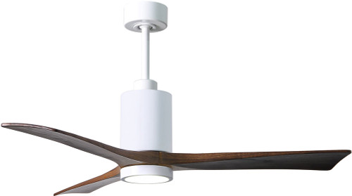 Matthews PA3-WH-WA-52 Patricia Contemporary Gloss White LED Walnut Blade 52" Ceiling Fan