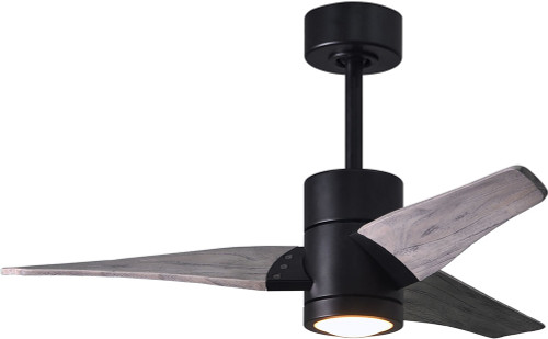 Matthews SJ-BK-BW-42 Super Janet Contemporary Matte Black LED Barn Wood Blade 42" Ceiling Fan
