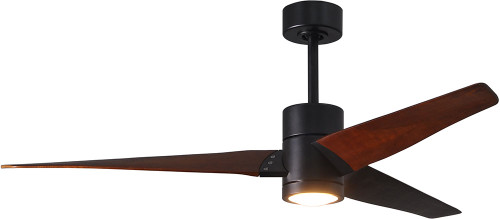 Matthews SJ-BK-WN-60 Super Janet Contemporary Matte Black LED Walnut Blade 60" Home Ceiling Fan