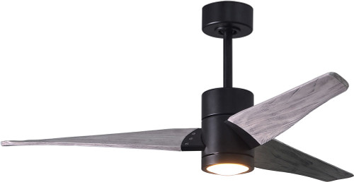 Matthews SJ-BK-BW-52 Super Janet Contemporary Matte Black LED Barn Wood Blade 52" Home Ceiling Fan