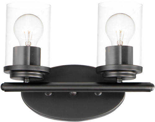 Maxim 10212CLBK Corona Contemporary Black 2-Light Vanity Light Fixture