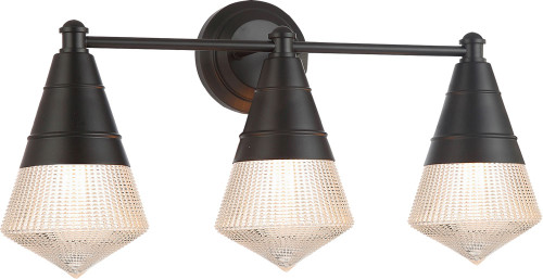 Maxim 10393PRBK Hargreaves Modern Black 3-Light Bathroom Vanity Light Fixture