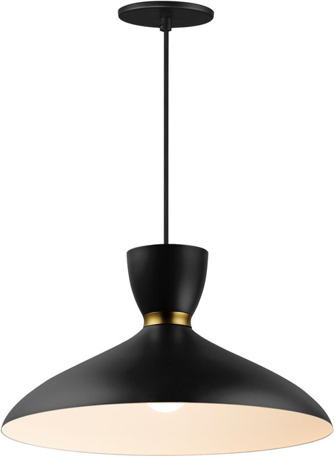 Maxim 11304BKSBR Carillon Modern Black / Satin Brass Hanging Light Fixture