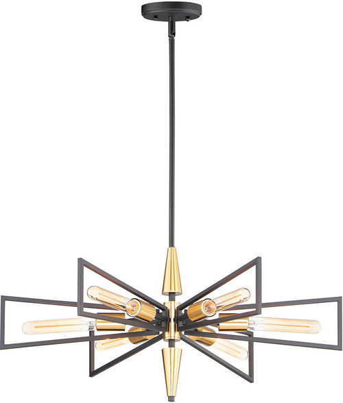 Maxim 11656BKSBR Wings Modern Black and Satin Brass Chandelier Light