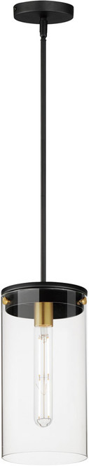 Maxim 12408CLBKSBR Pinn Modern Black / Satin Brass Mini Drop Lighting Fixture