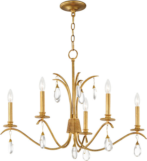 Maxim 12745CHGL Eden Contemporary Charcoal Gold Leaf Chandelier Light