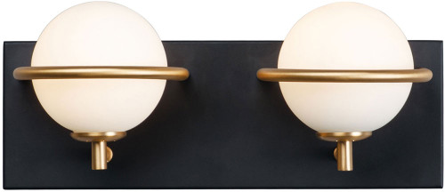 Maxim 21602SWBKGLD Revolve Contemporary Black and Gold 2-Light Bathroom Lighting Fixture