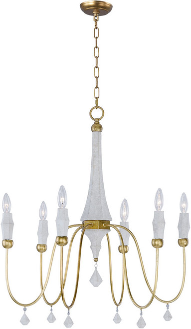 Maxim 22436CSTGL Claymore Modern Claystone and Gold Leaf Chandelier Lamp