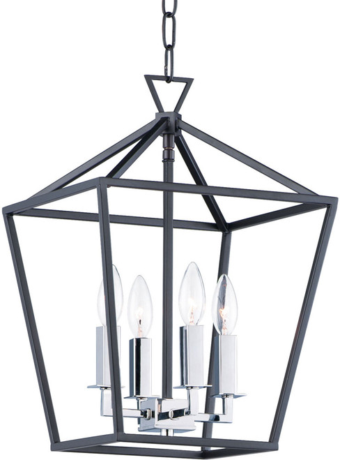 Maxim 25152TXBPN Abode Textured Black and Polished Nickel Drop Ceiling Light Fixture