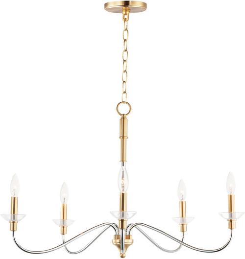 Maxim 25375CLPCSBR Clarion Polished Chrome / Satin Brass Ceiling Chandelier