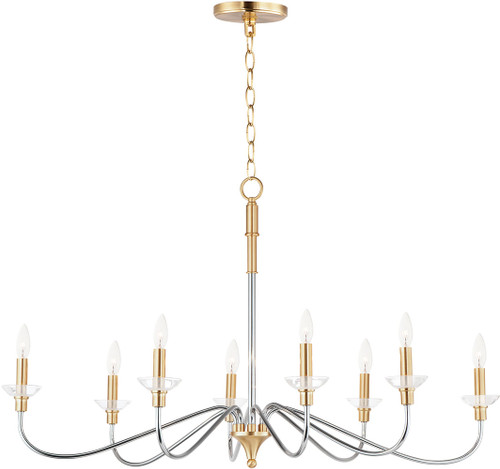 Maxim 25378CLPCSBR Clarion Polished Chrome / Satin Brass Chandelier Lamp