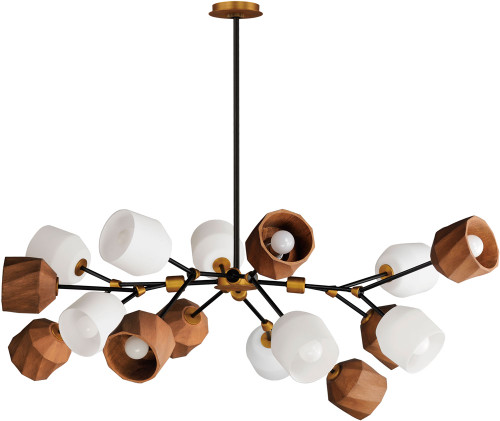 Maxim 28279DBZAB Akimbo Contemporary Dark Bronze / Antique Brass LED Lighting Chandelier