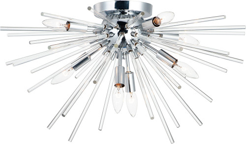 Maxim 28660CLPC Polaris Modern Polished Chrome Flush Mount Ceiling Light Fixture