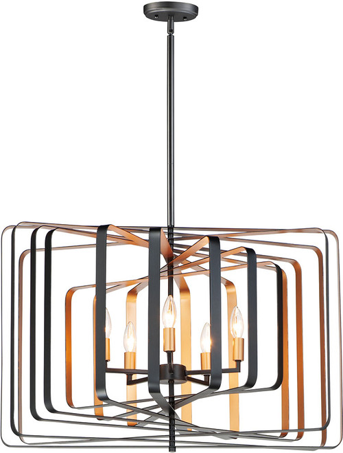 Maxim 28677BKGLD Radial Modern Black / Gold Foyer Lighting