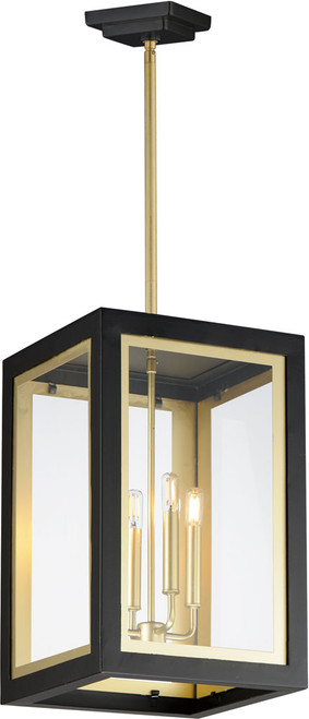 Maxim 30058CLBKGLD Neoclass Modern Black / Gold Exterior Pendant Light