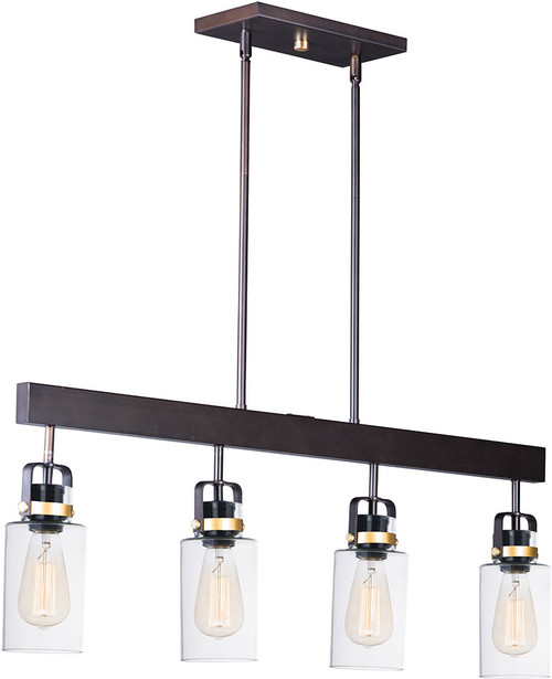 Maxim 30176CLBZGLD Magnolia Contemporary Bronze / Gold Kitchen Island Light Fixture