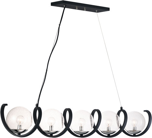 Maxim 35105CDBKPN Curlicue Modern Black / Polished Nickel Island Lighting