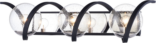 Maxim 35106CDBKPN Curlicue Contemporary Black / Polished Nickel 3-Light Vanity Lighting