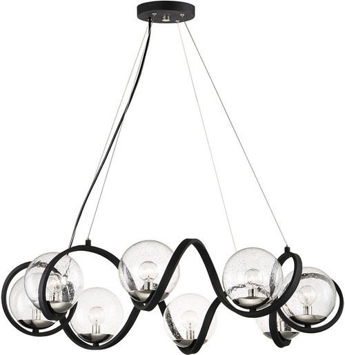 Maxim 35108CDBKPN Curlicue Contemporary Black / Polished Nickel Lighting Chandelier
