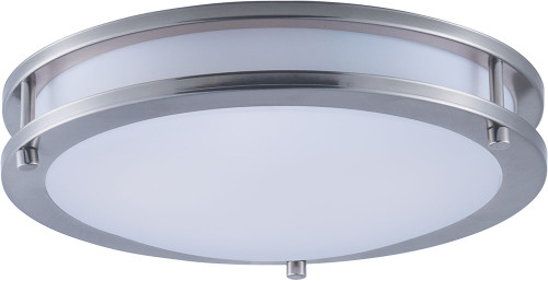 Maxim 55542WTSN Linear Contemporary Satin Nickel LED 12" Flush Mount Light Fixture