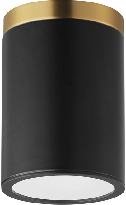 Maxim 59700WTBKAB Dapper Contemporary Black / Antique Brass Flush Lighting