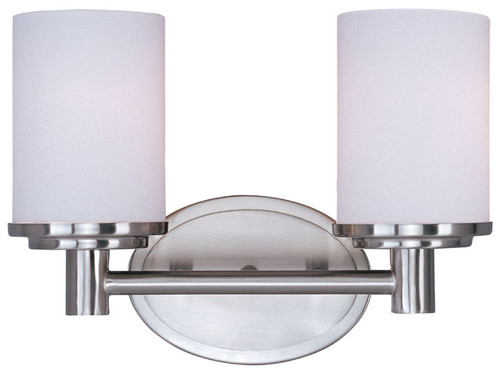 Maxim 9052SWSN Cylinder 2-light Small Satin Nickel Bath Lighting Fixture
