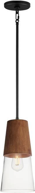 Maxim 91620CLWNBK Carpenter Contemporary Walnut / Black Mini Pendant Lighting Fixture