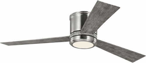 Generation Lighting 3CLYR52BSLGD-V1 Clarity Contemporary Brushed Steel LED 52" Ceiling Fan