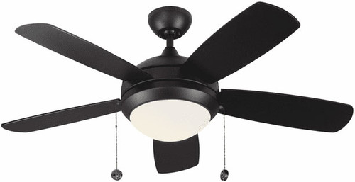 Generation Lighting 5DIC44BKD-V1 Discus Classic II Matte Black / Matte Opal 44" Ceiling Fan